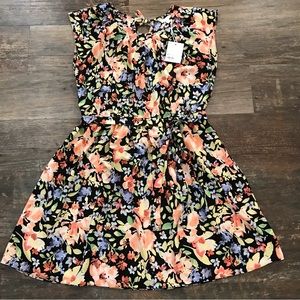 Laura Conrad,NWT,Dress,Colorful floral,short sleeve/belt
